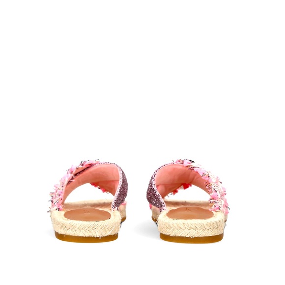 Kurt Geiger London Kensington Cross Strap Tweed & Raffia Espadrille Sandals 🎀 - Picture 4 of 6